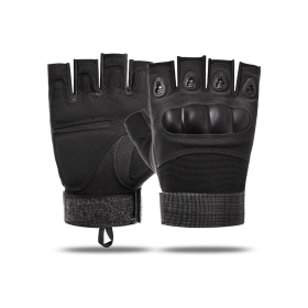 Tactical Fingerless Airsoft Gloves for Outdoor Sports (Color: BLACK, size: M)